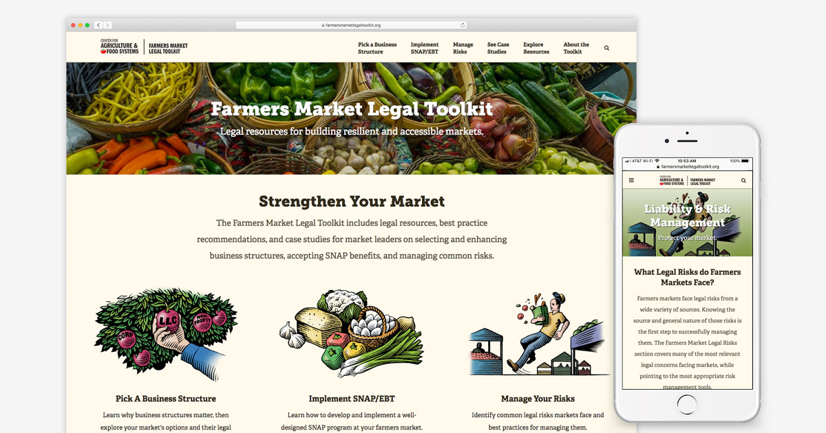 WordPress Farmers Market Website for Vermont Law School